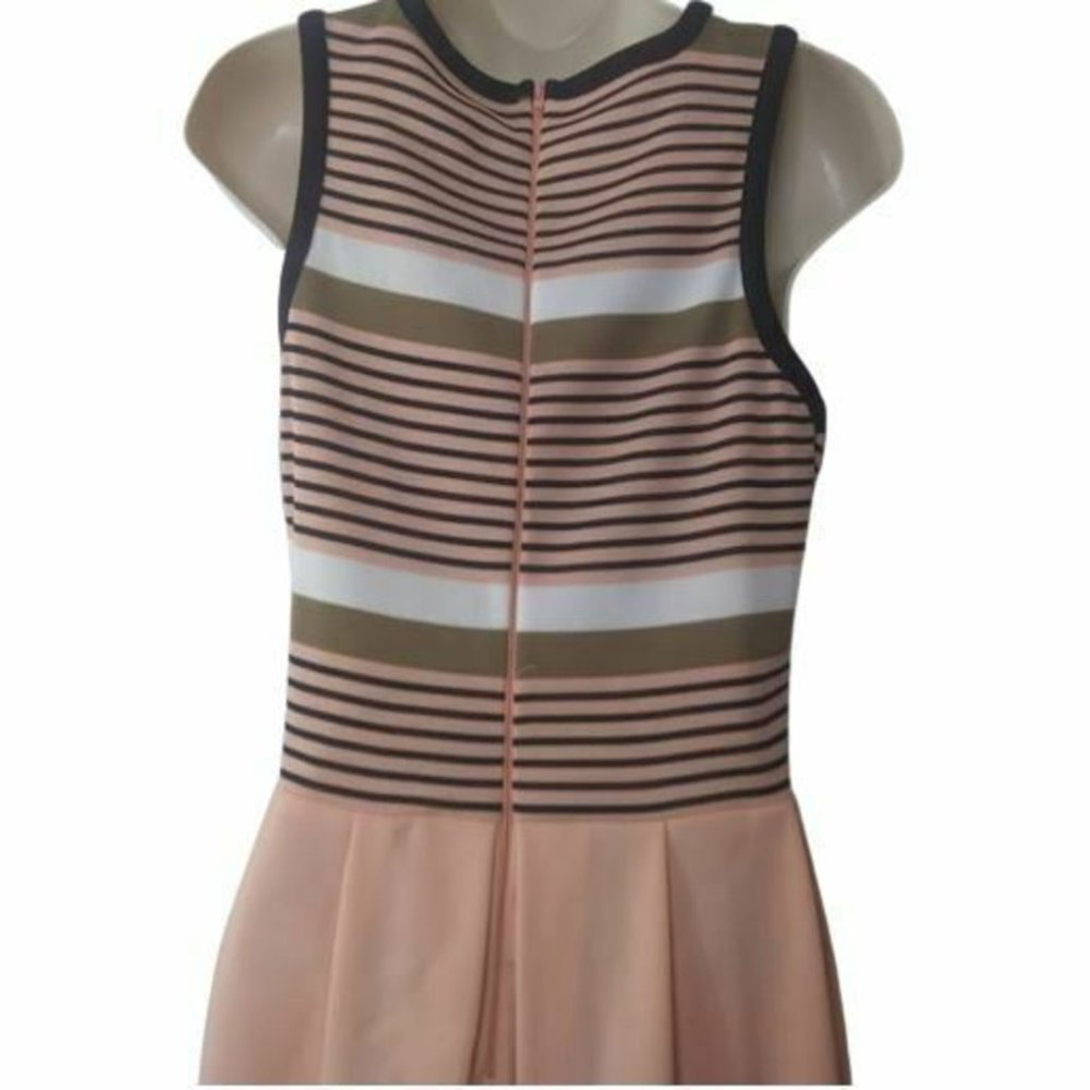 Vintage 1970's Knit Stripe Jacket Dress Peach Multi - Picture 6 of 6